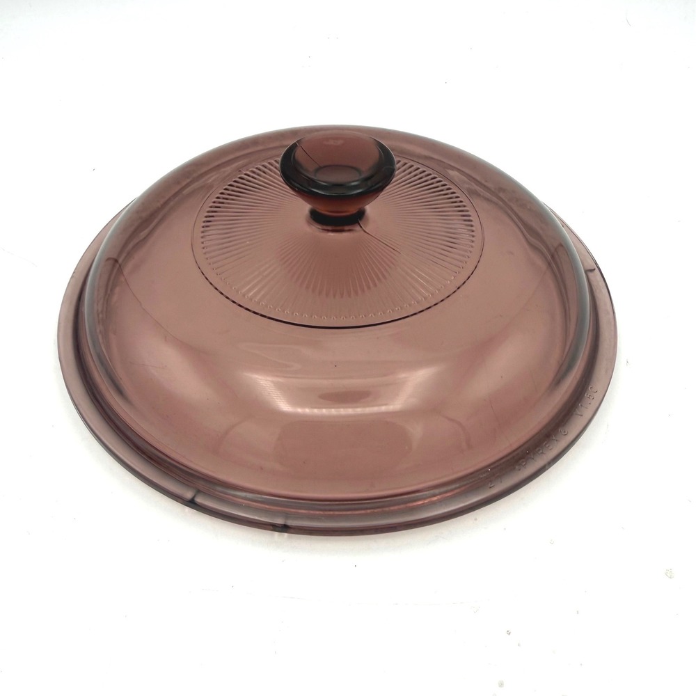 Pyrex Visions Lid V 1.5 C Cranberry‎ Glass Purple Replacement 7.25 Inch V1.5C